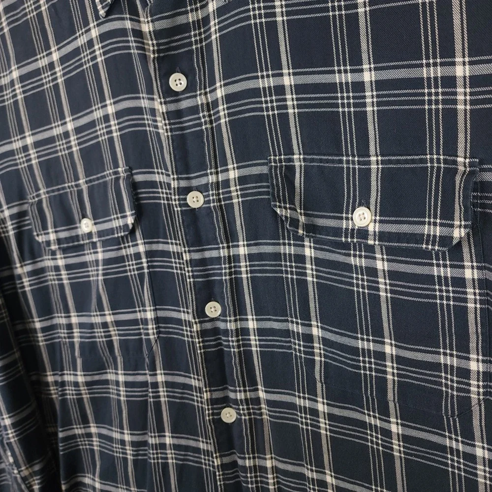 Polo Ralph Lauren GI Shirt Mens XL Blue Plaid Button Up Vintage‎ Workwear Grunge
